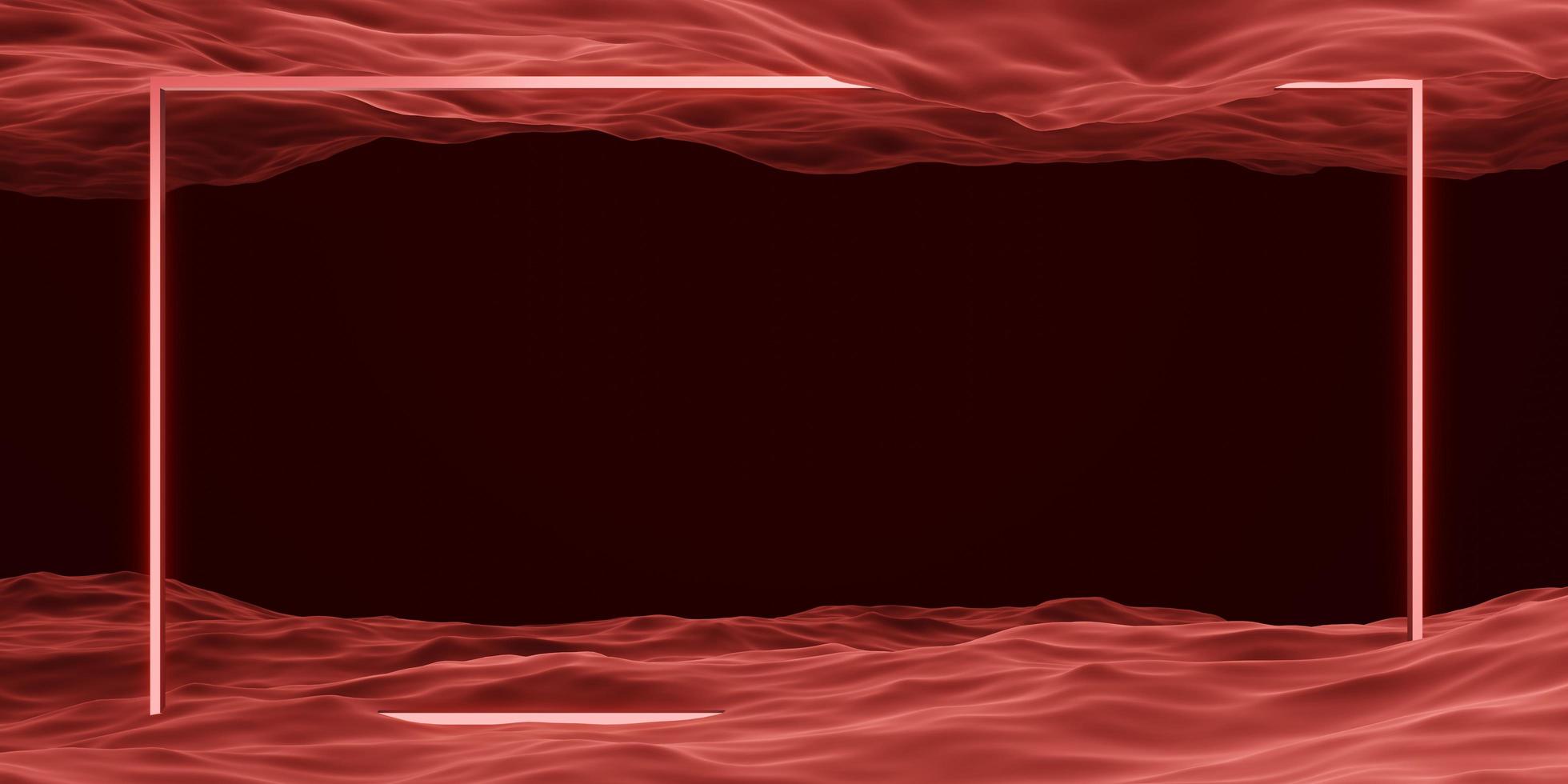 Square frame and water surface geometry studio scene for product photo