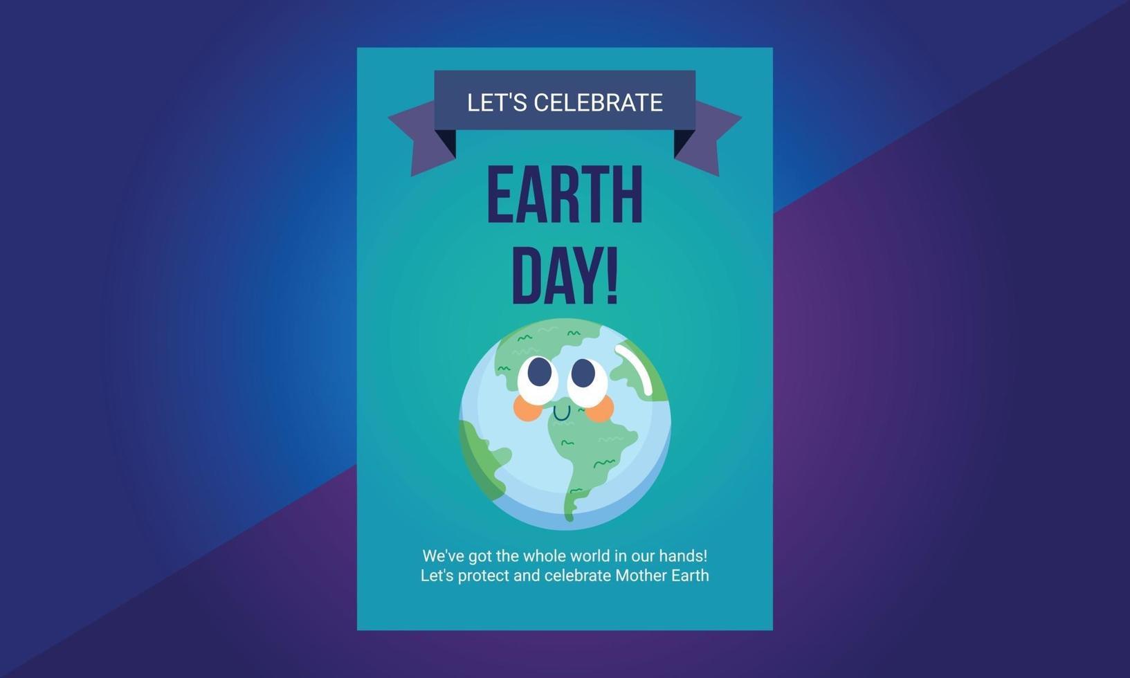 Happy Earth Day, Flyer Design, brochure, poster template. vector