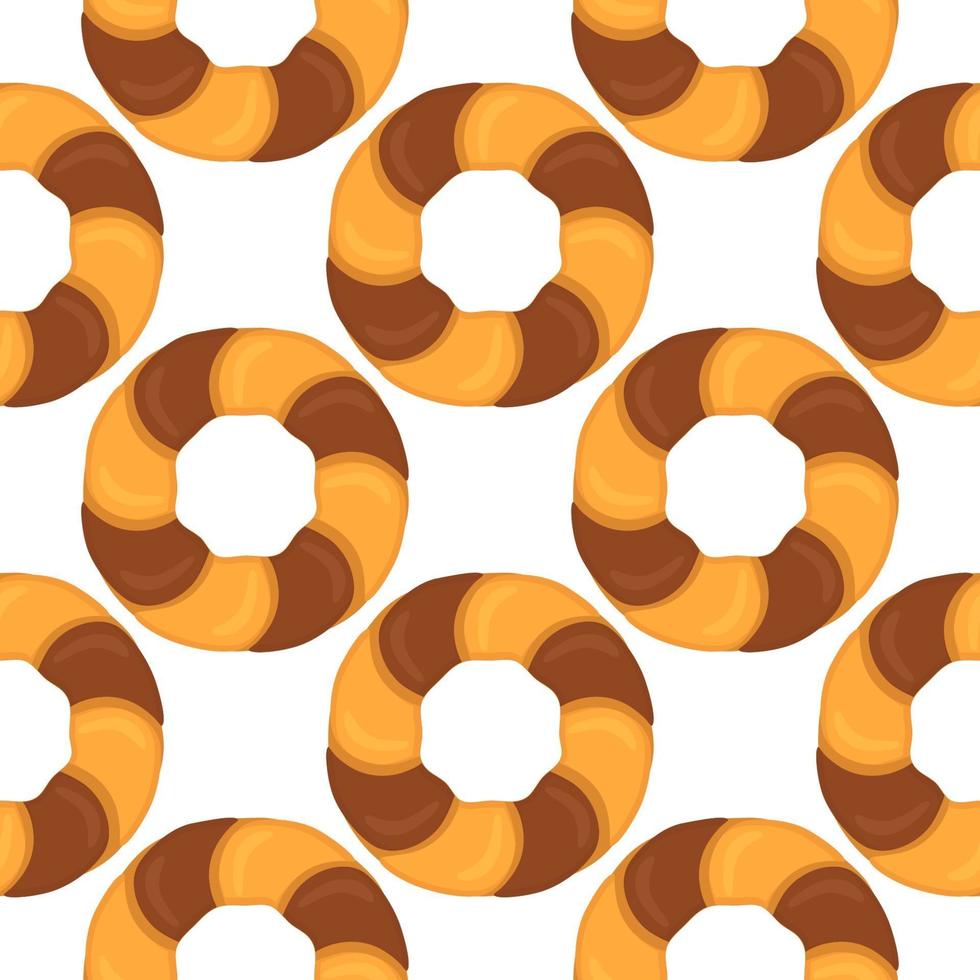 big set identical biscuit, kit colorful pastry cookie vector