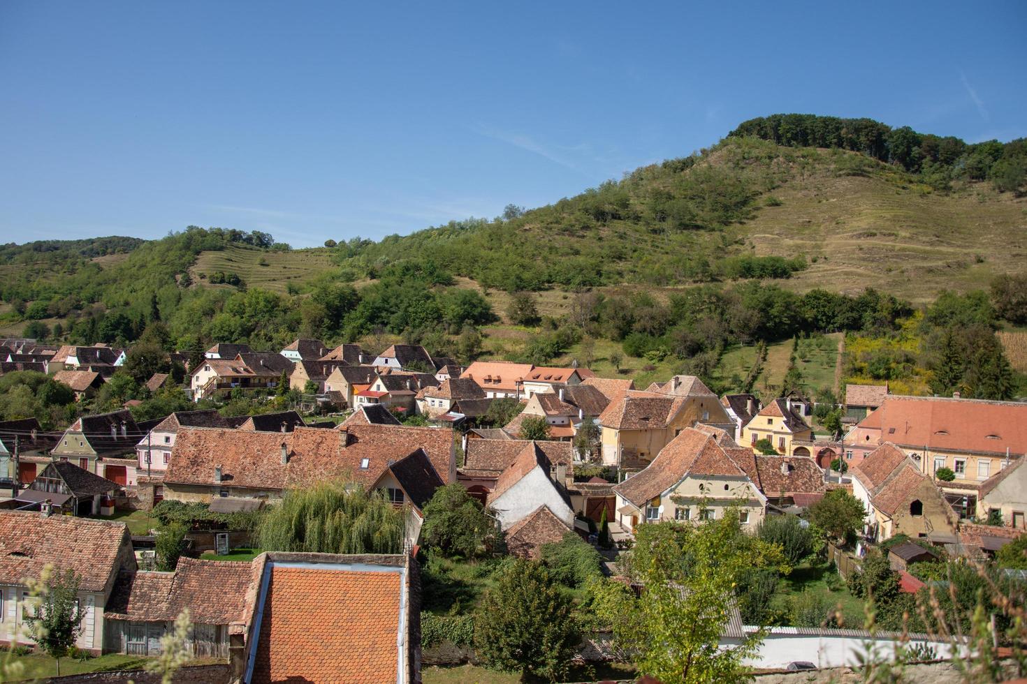 Biertan, Sibiu, Romania,2020, panoramic view from the tower photo