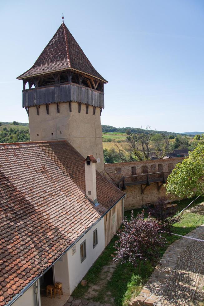 Fortified church,Alma Vii Mosna,Sibiu,2020, tower and inner courtyard photo