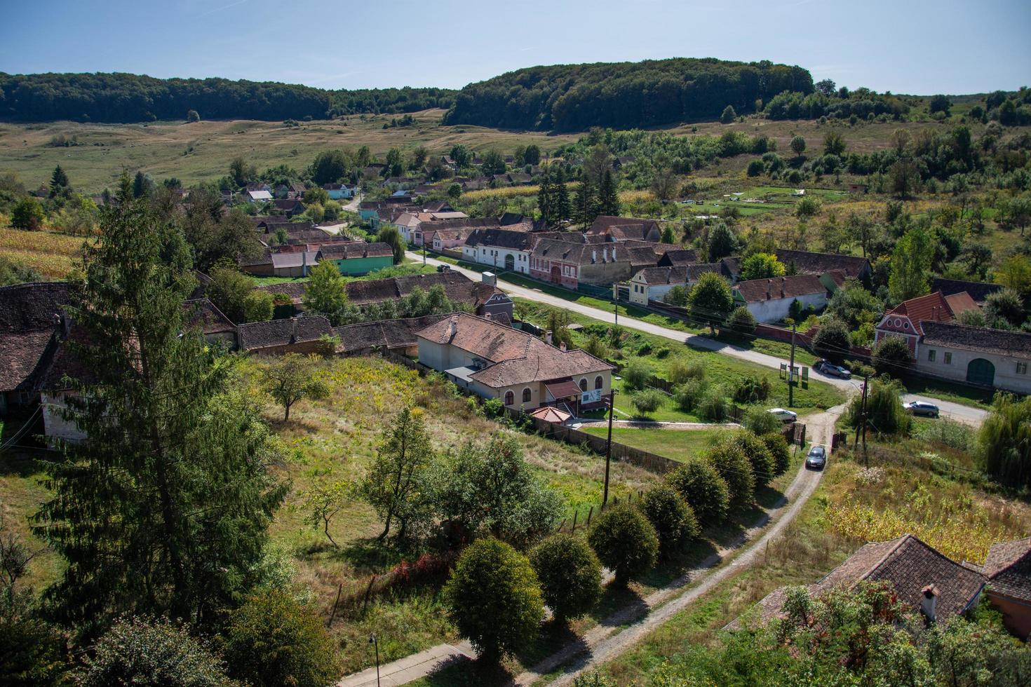 Fortified church from Alma Vii ,Mosna ,Sibiu ,2020,view from the Tower photo