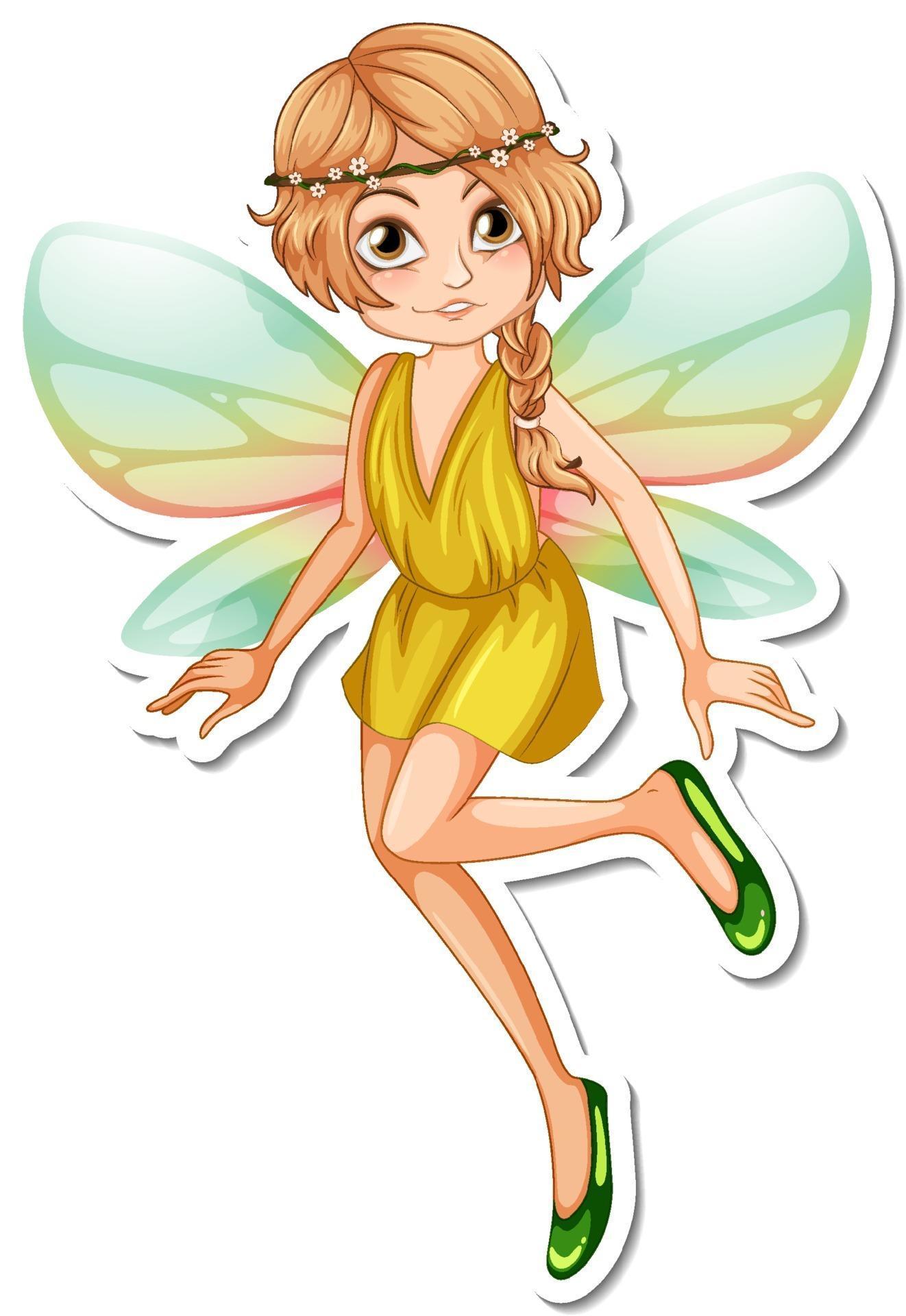 Beautiful Fairy Cartoon Character Sticker 3045892 Vector Art At Vecteezy