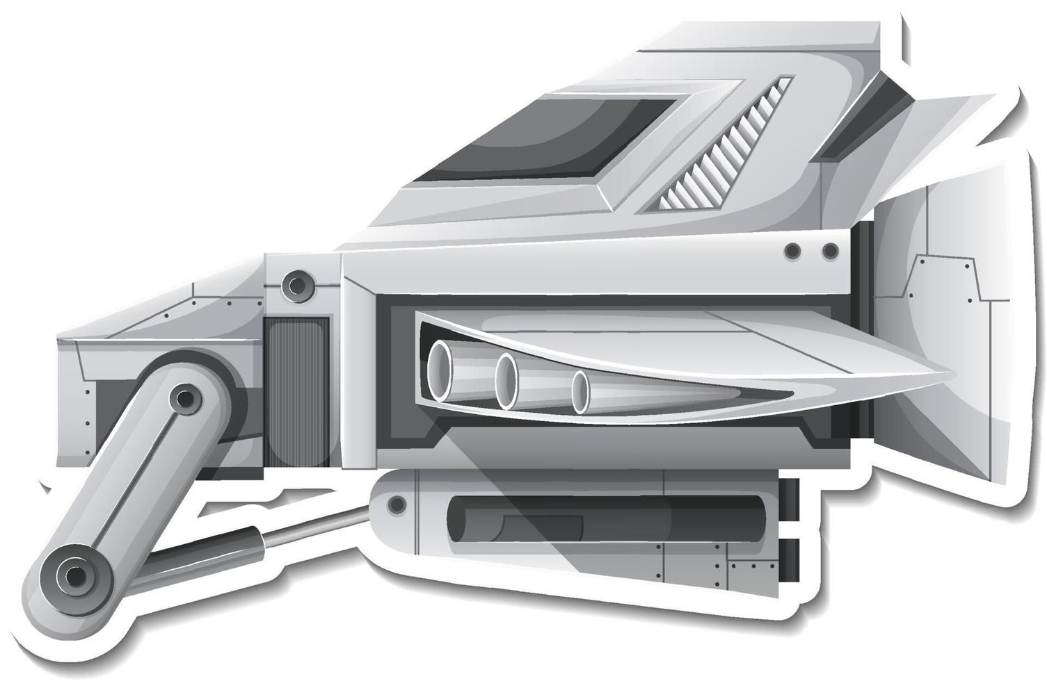 A sticker template with a fighter aircraft isolated vector
