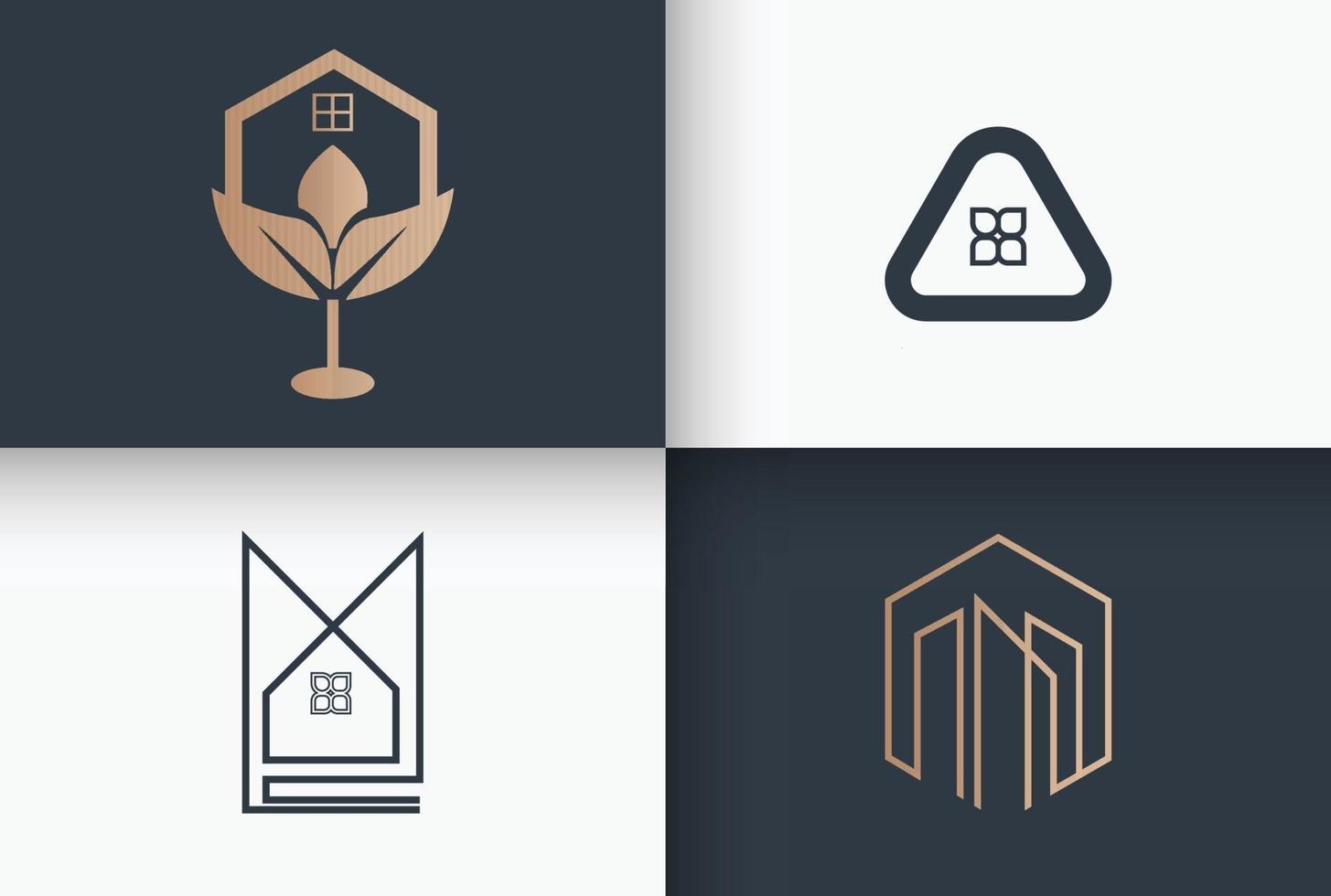 Real Estate And Construction Logo Set vector