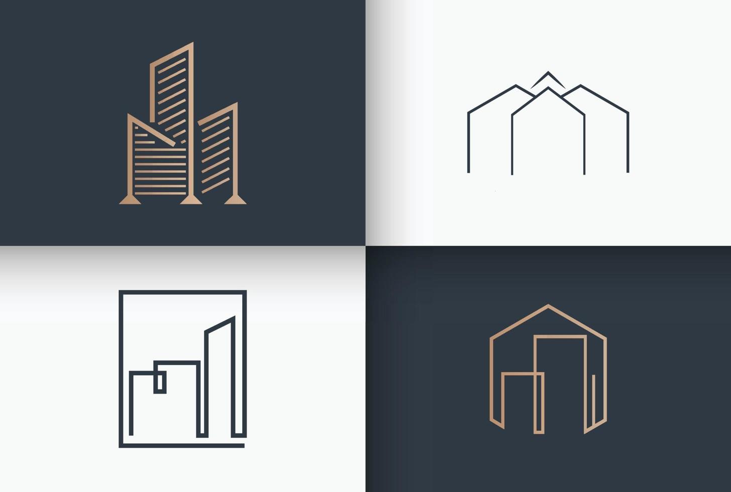 Real Estate And Construction Logo Set vector
