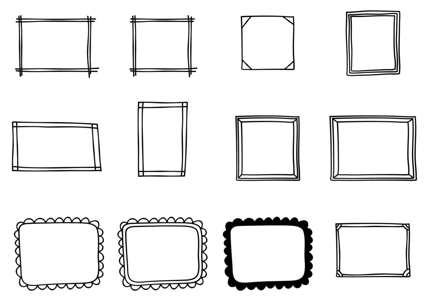 varios vectores de marco de doodle