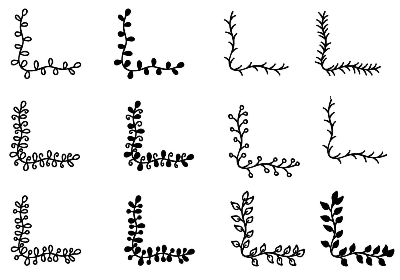 Floral Corner Borders vector