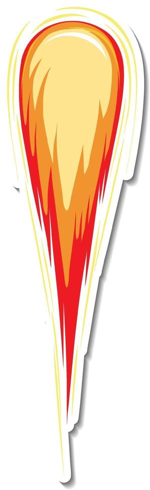 Sticker template with meteorite flame isolated vector