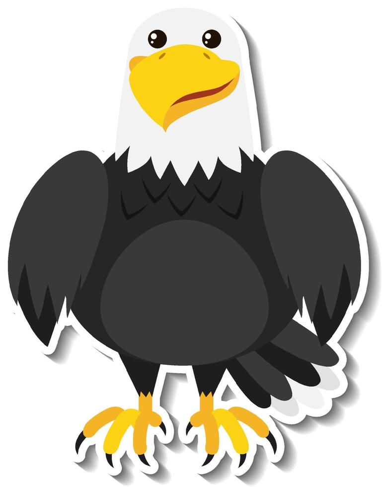 A cute hawk cartoon animal sticker vector