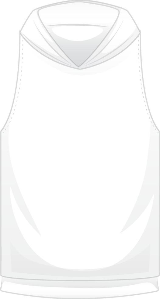 Front of basic white short hoodie jacket isolated vector