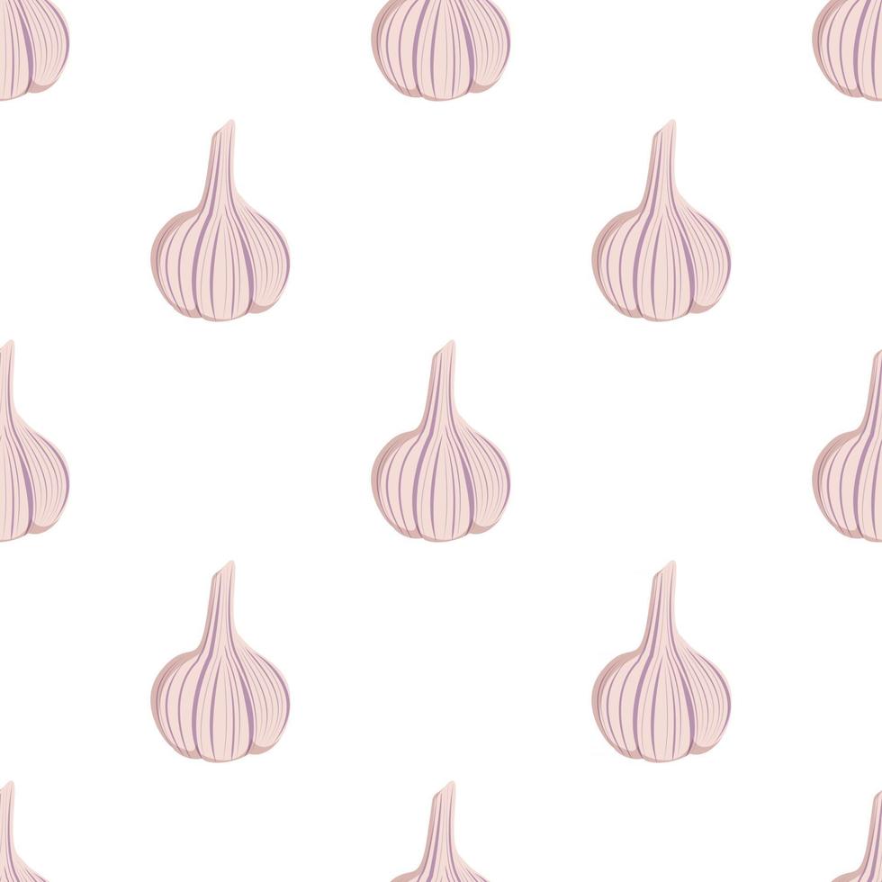 Seamless pattern with garlic. A cute print with spicy vegetables vector