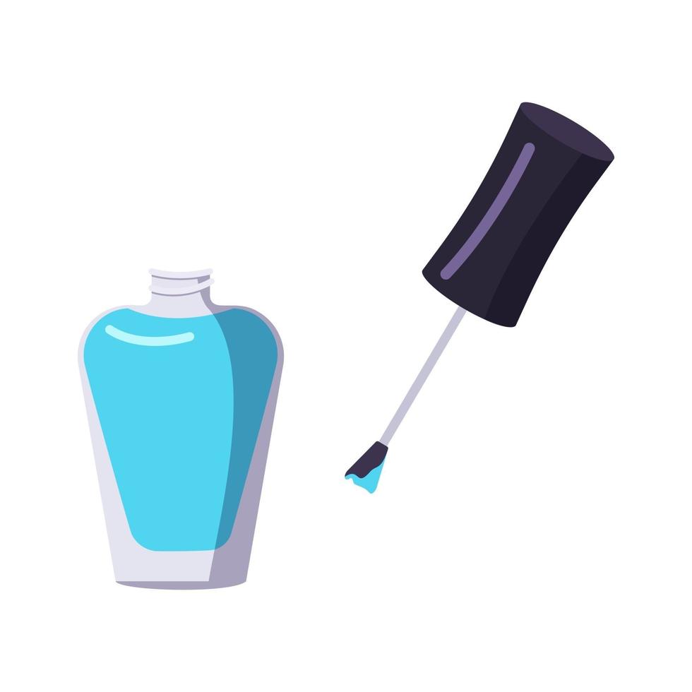 A bottle of nail polish. Manicure tools vector