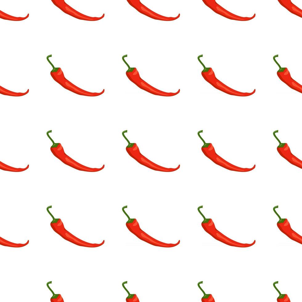 Seamless pattern with chilli peppers. print with red hot vegetables vector