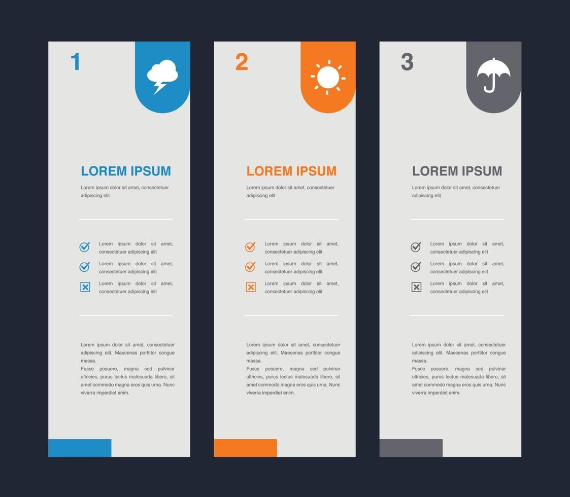 infographic banner with 3 options vector template for presentation