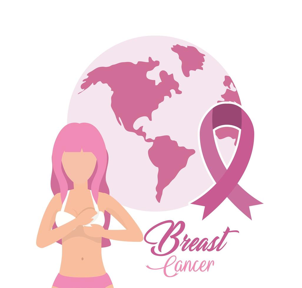 breast cancer illness and oncology treatment vector