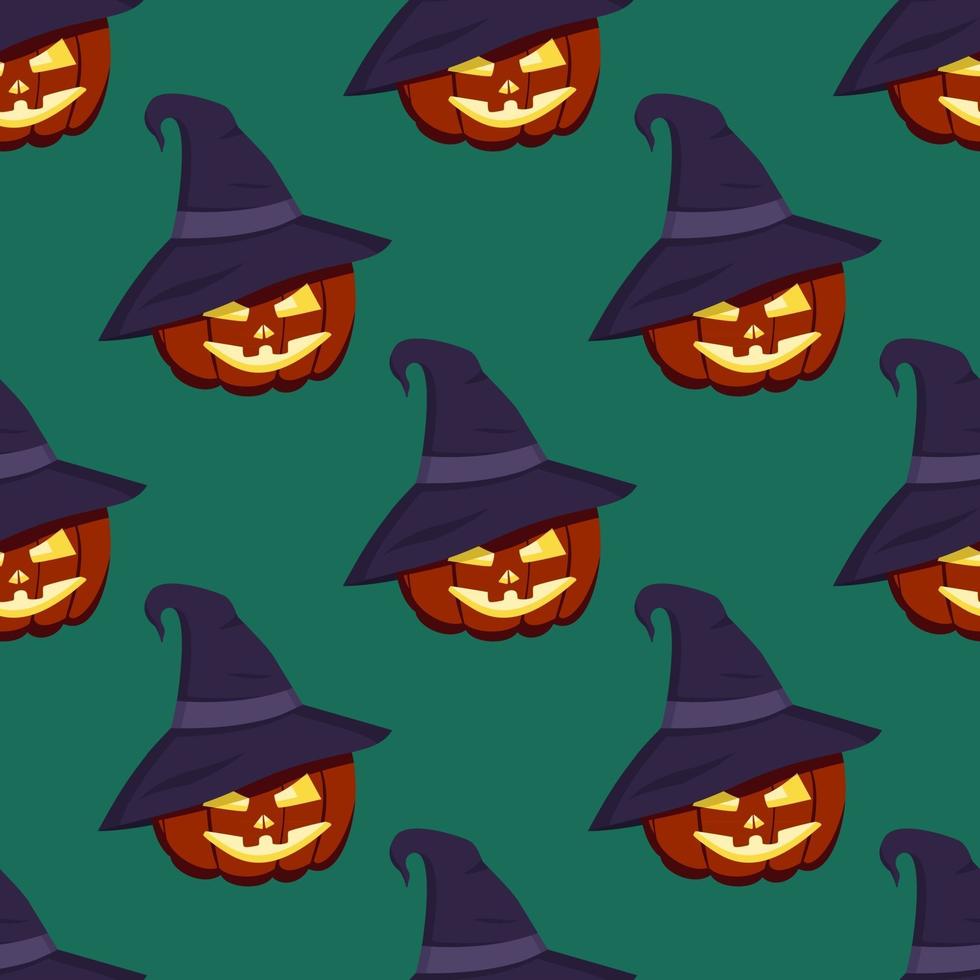 Halloween party decoration, pattern with pumpkins vector