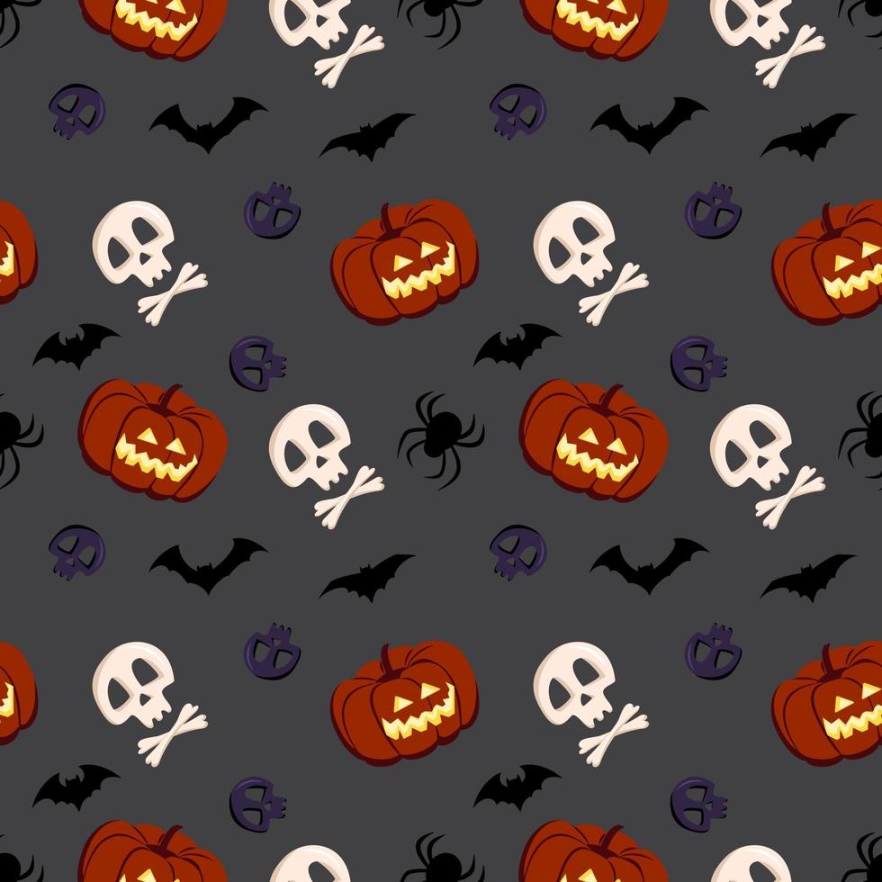 Festive autumn decoration for Halloween, seamless pattern vector