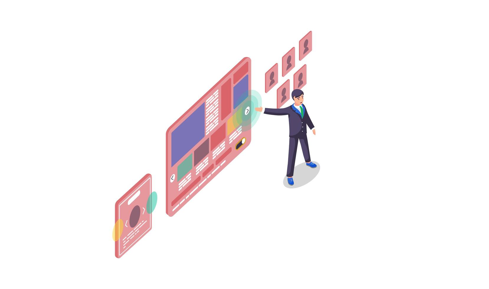 Isometric business presentation vector
