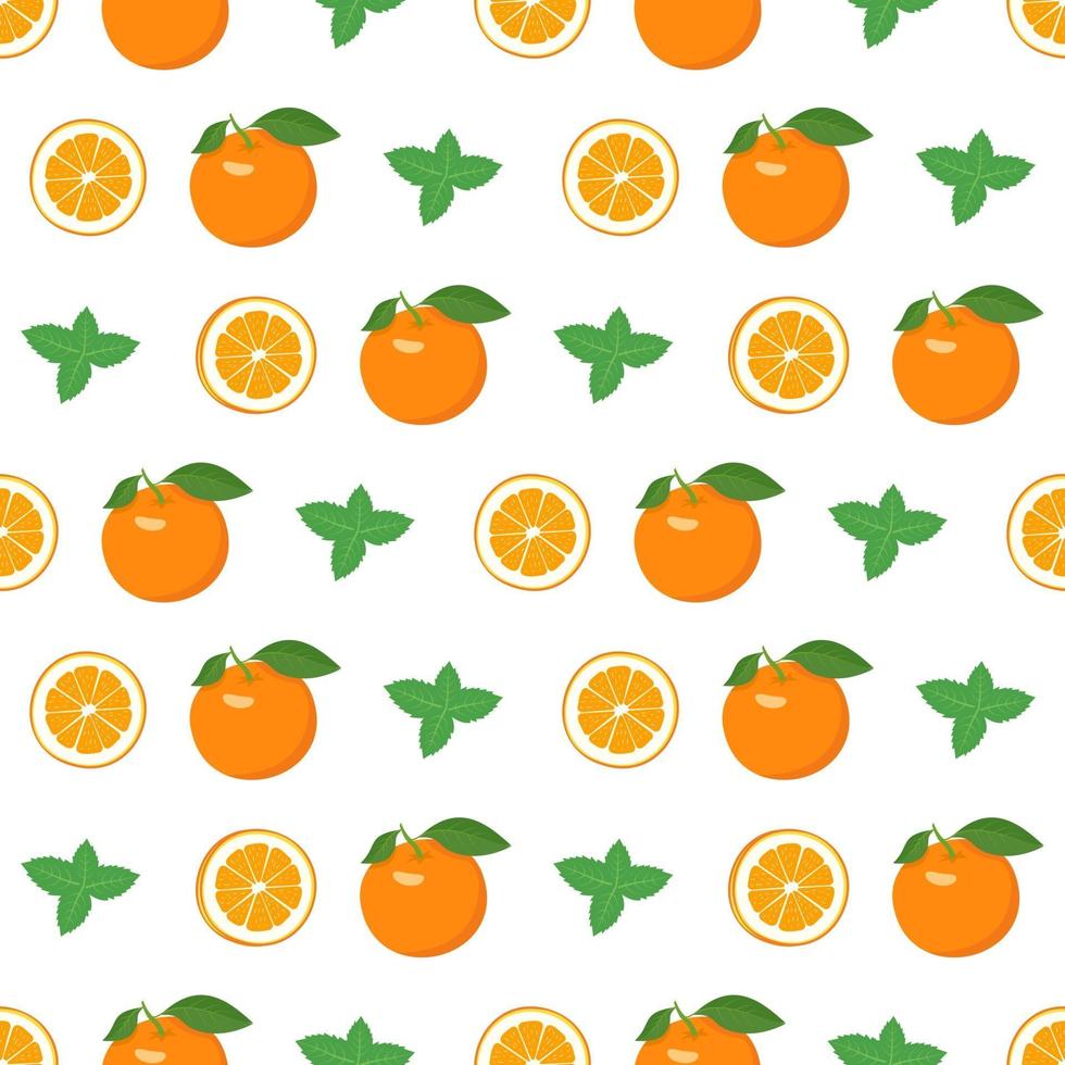 Seamless bright spring and summer pattern with oranges vector