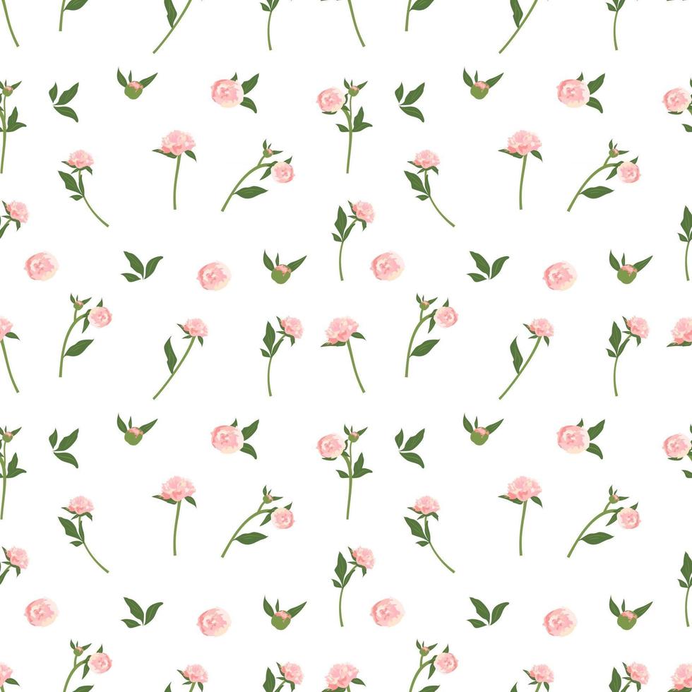 Delicate seamless pattern with peonies. floral print. vector