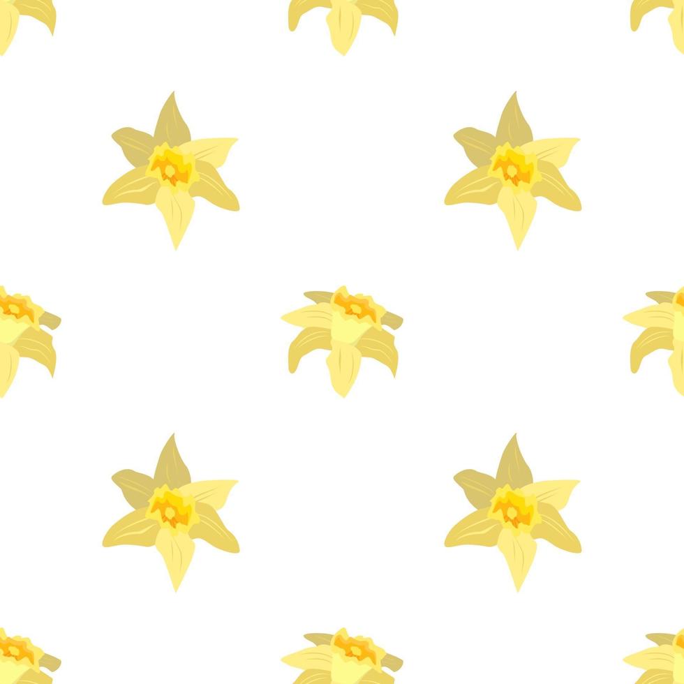 Seamless pattern with flowers daffodils vector