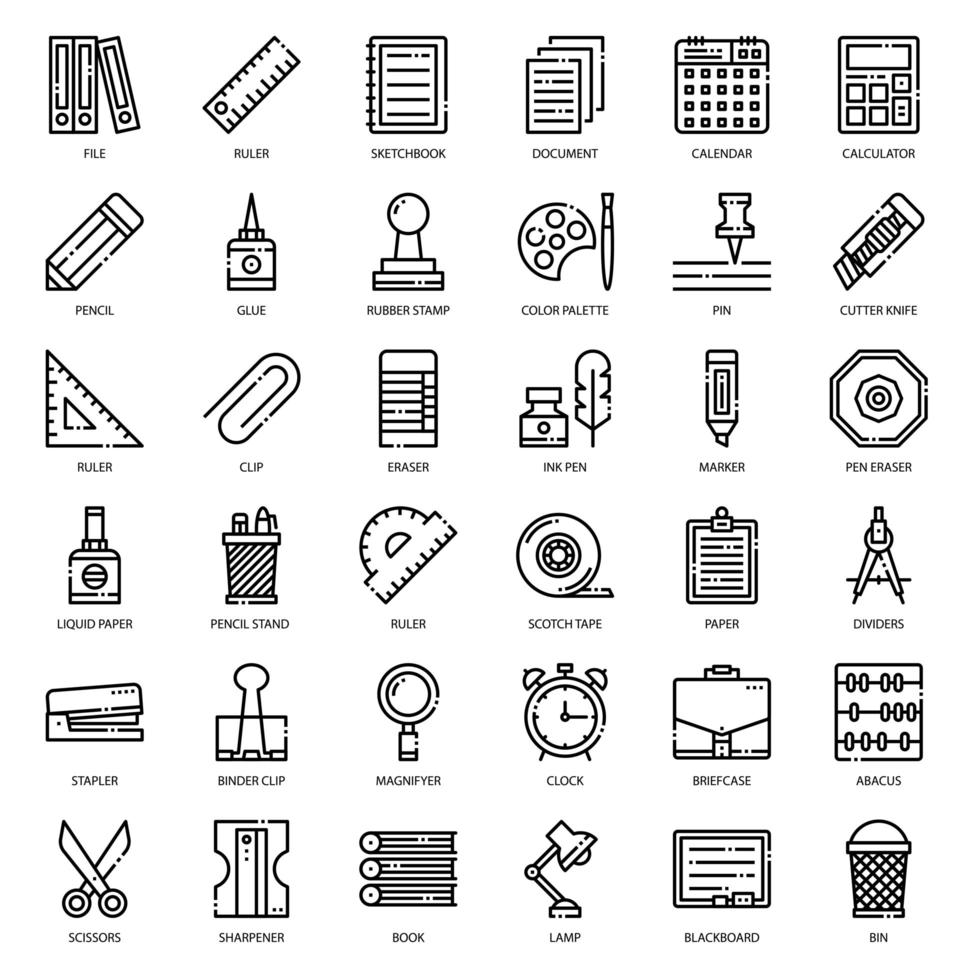 Stationary outline icon vector