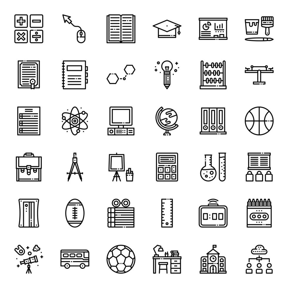 Education outline icon vector