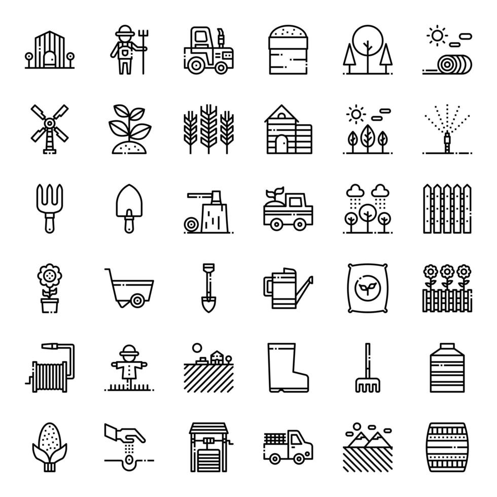 Agriculture outline icon vector