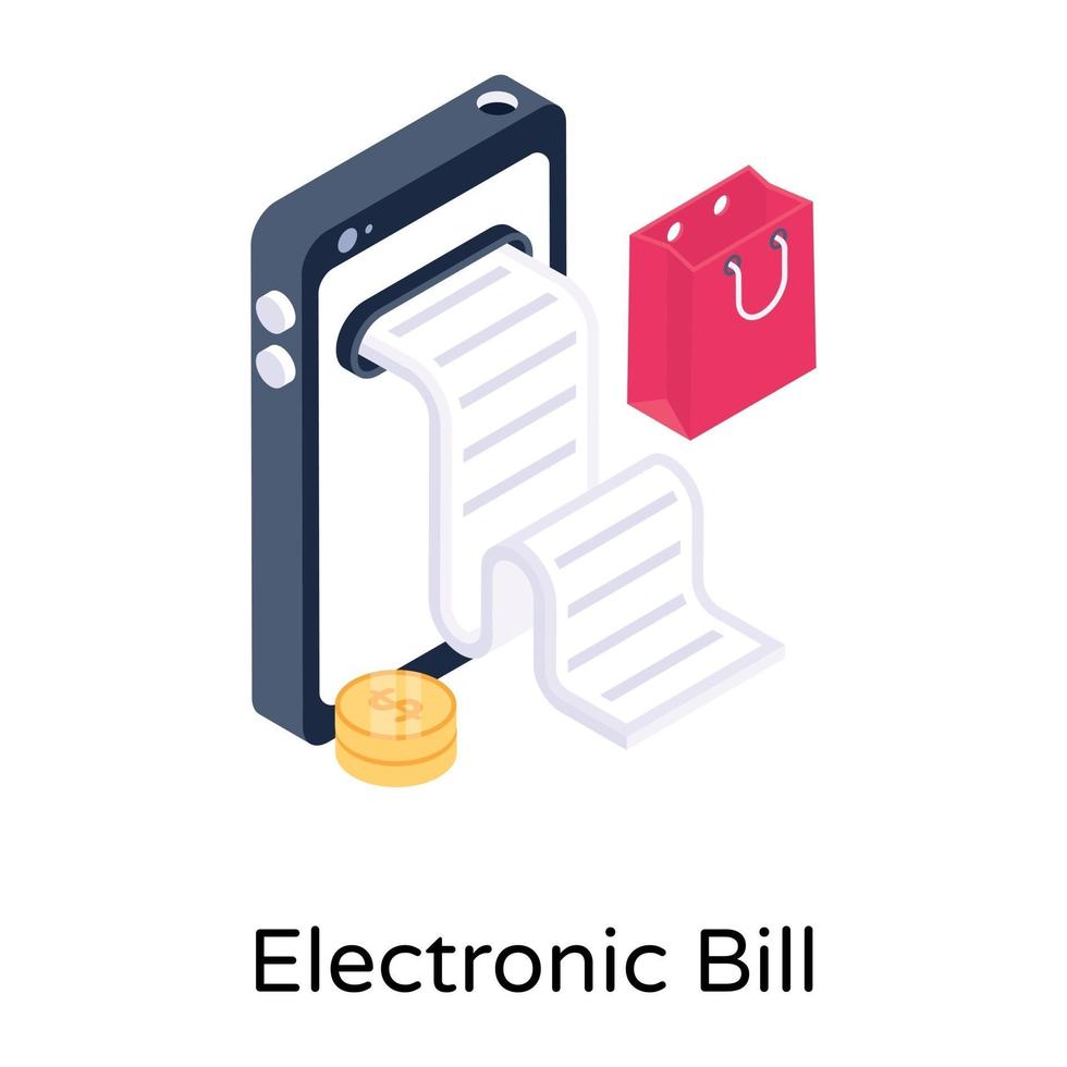 Online  Electronic Bill vector