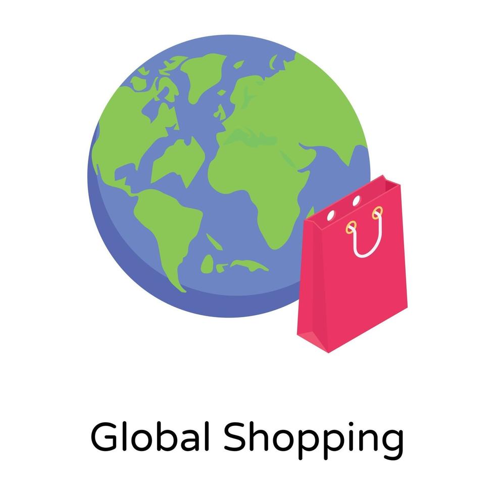 bolsa de compras global vector