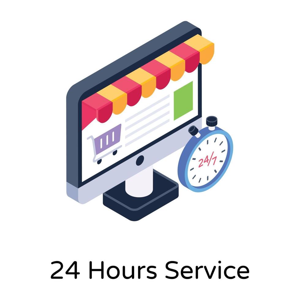 Servicio 24 horas vector