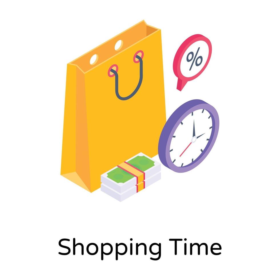 Shopping Time and Bags vector