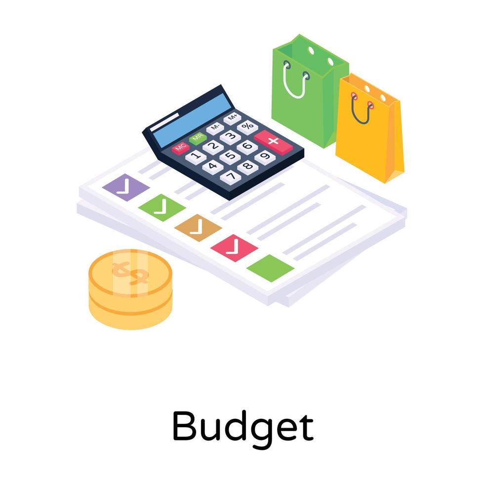 Budget and shopping bill vector