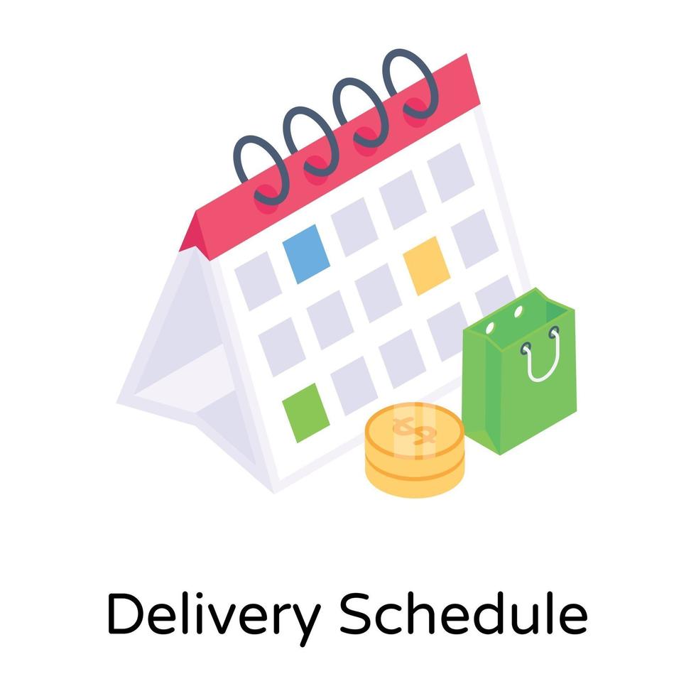 Delivery Shopping  Schedule vector