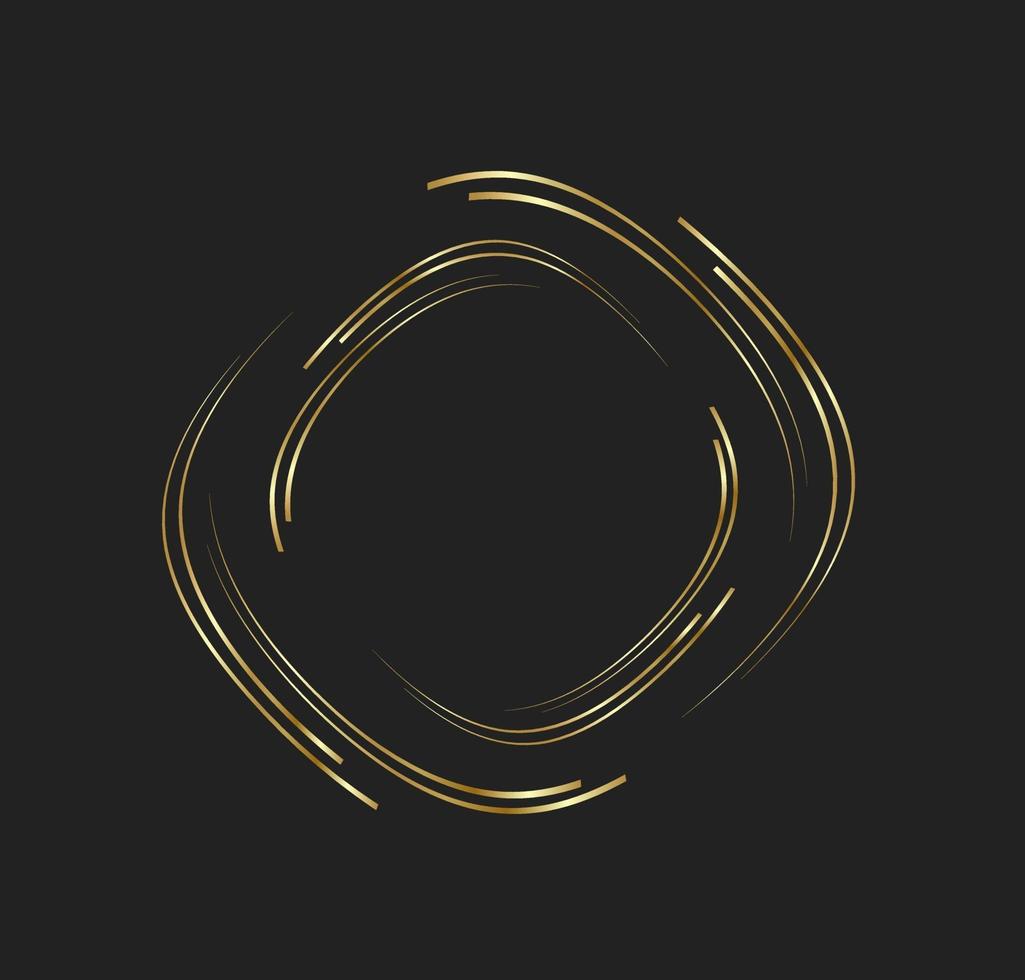 Abstract golden lines circle with luxury style. Technology round Logo vector