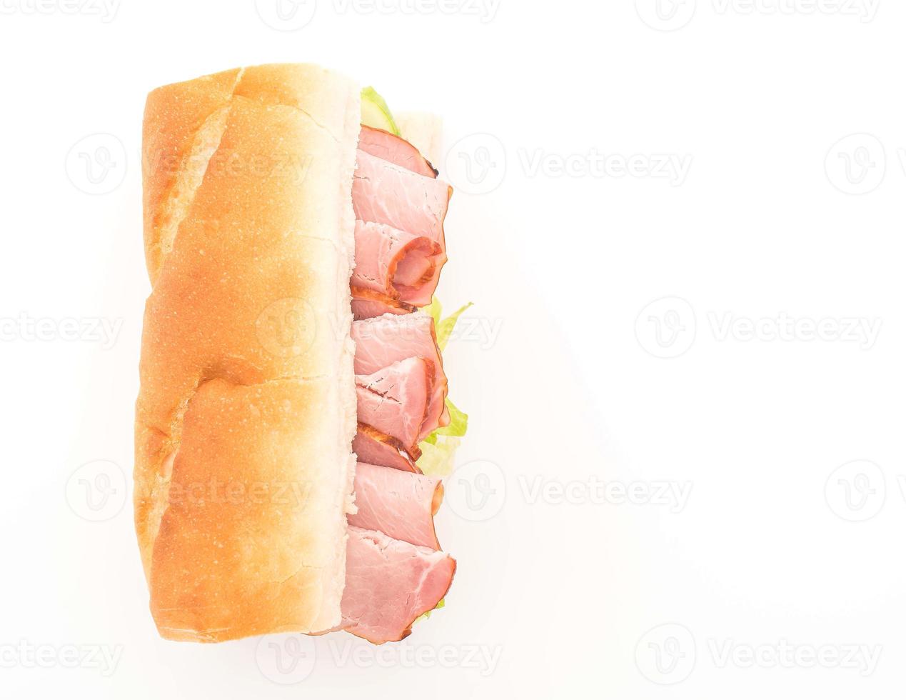 Ham and salad submarine sandwich photo