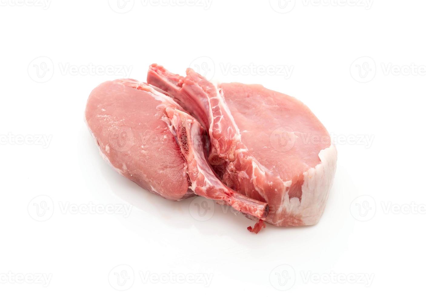 Fresh pork chop on white background photo