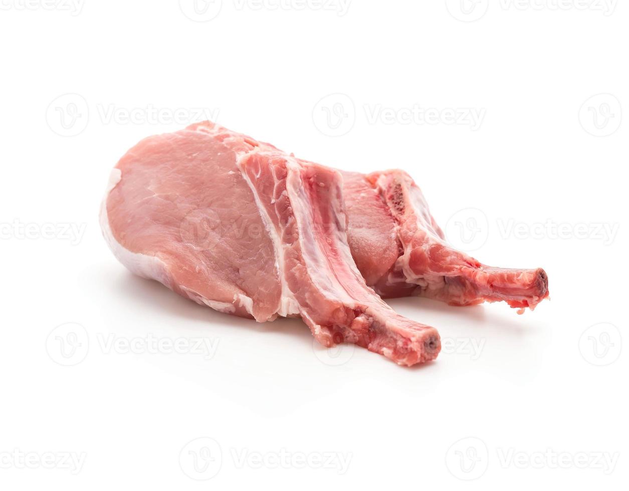 Fresh pork chop on white background photo