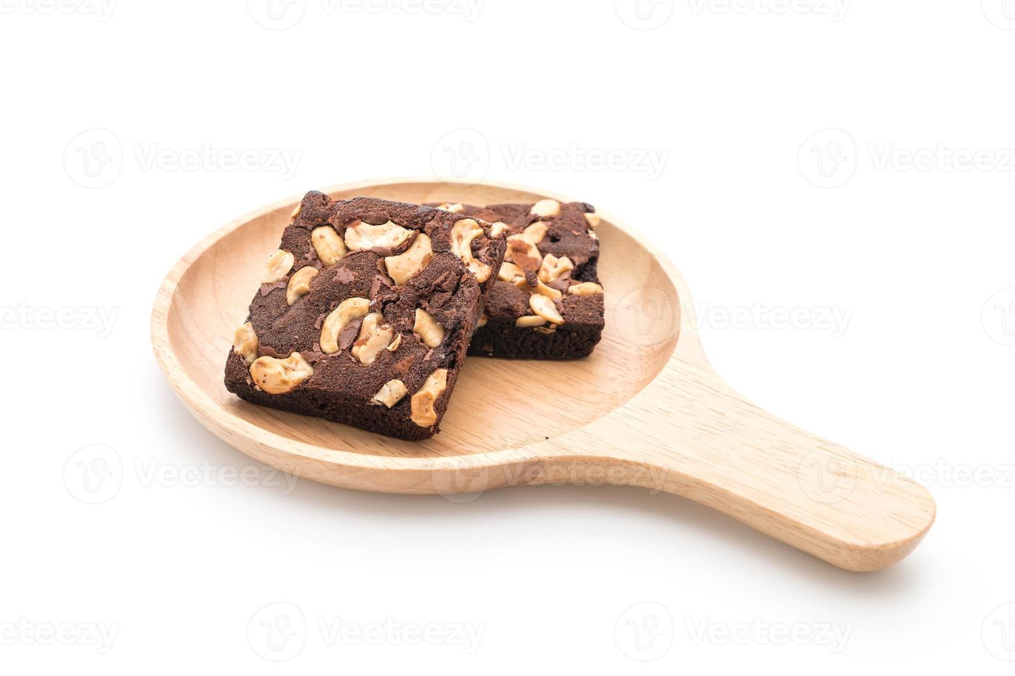 Chocolate brownies on white background photo