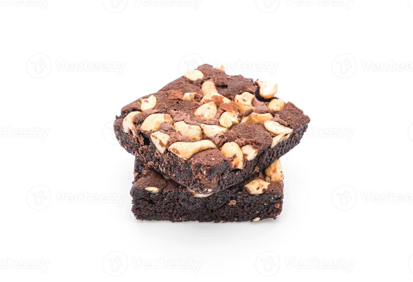 Chocolate brownies on white background photo