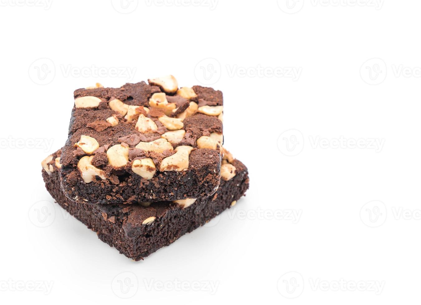 Brownies de chocolate sobre fondo blanco. foto