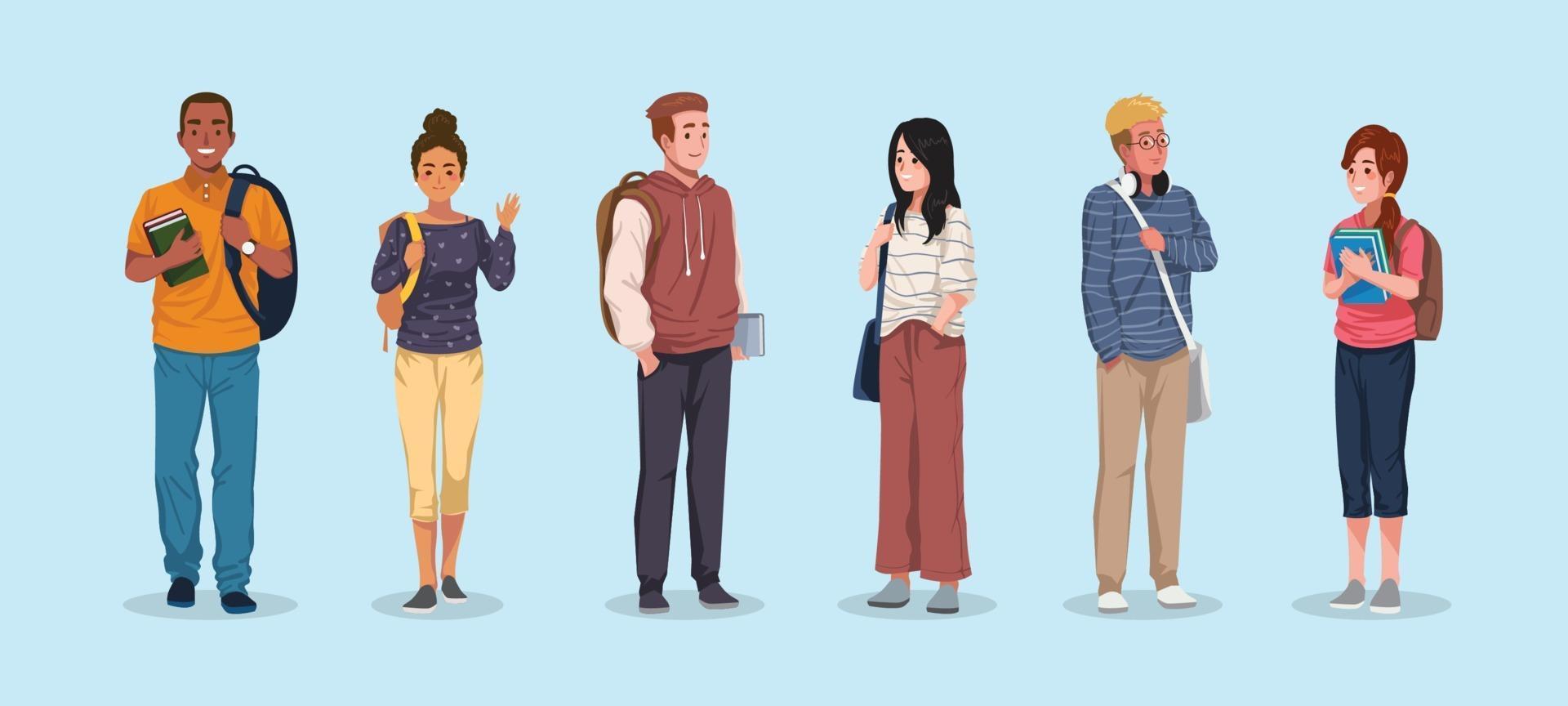 University Student Character Concept Collection vector