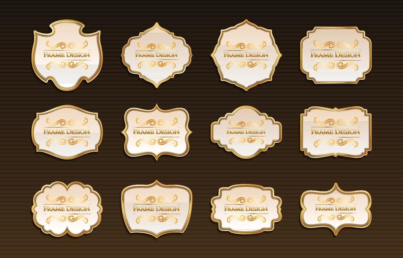 Golden Vintage Frame Designs Set vector