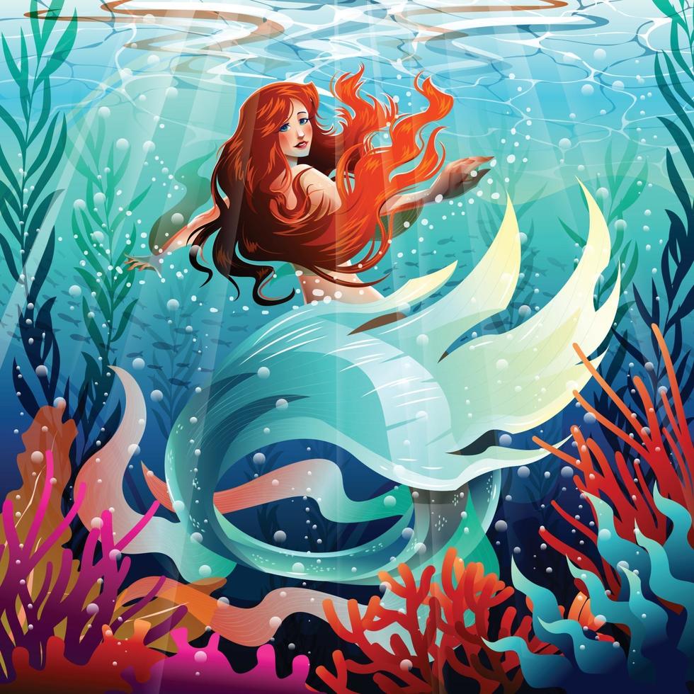 Beautiful Mermaid Concept vector