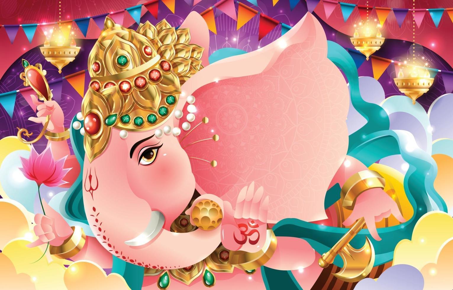 feliz ganesh chaturthi concepto de fondo vector