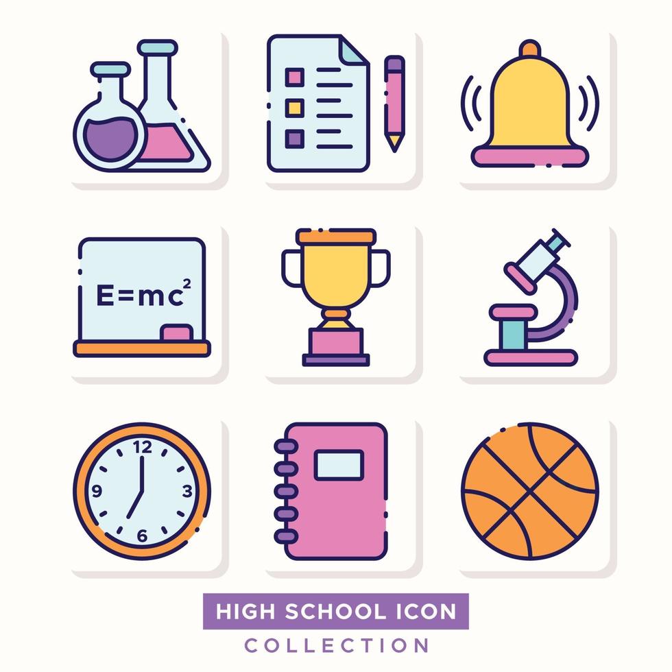 High School Icon Collection vector