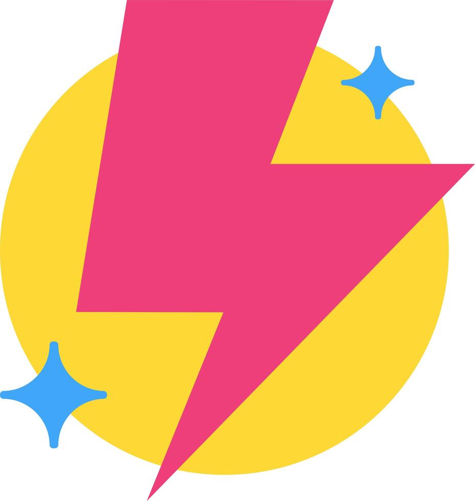 Lightning bolt, thunder flat icon vector