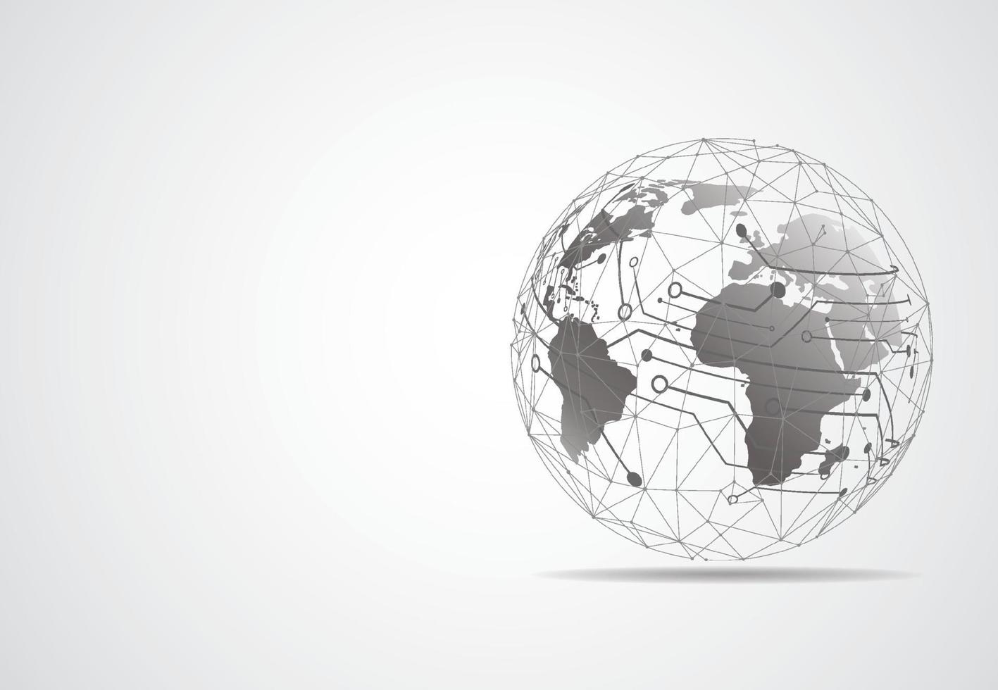 Global network connection. World map point and line composition vector