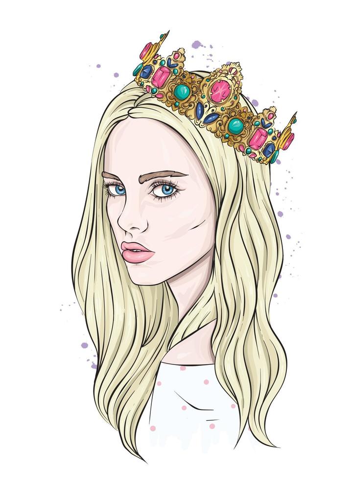 Beautiful girl in a crown vector